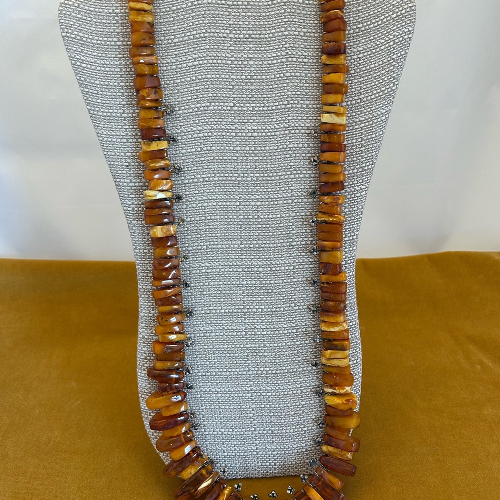 Chunky Vintage Baltic Amber Necklace - Picture 2 of 6